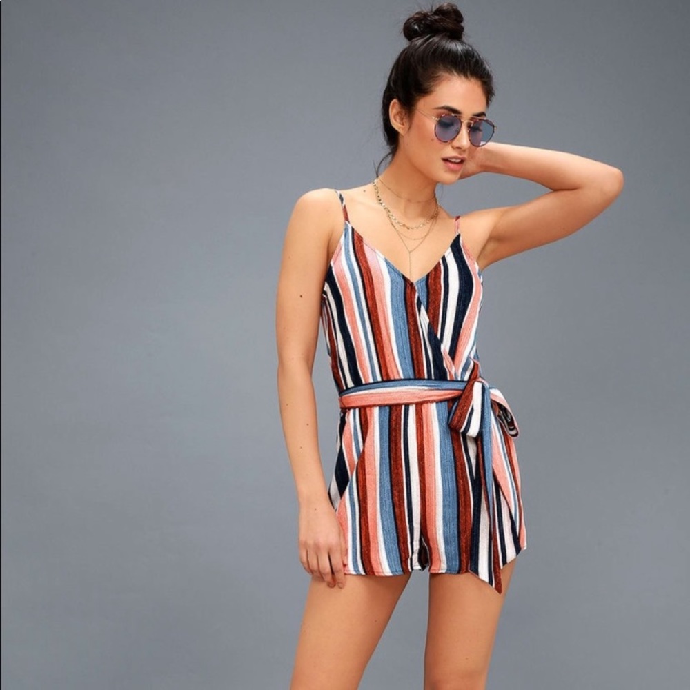 Lulu’s Angelene Striped Romper